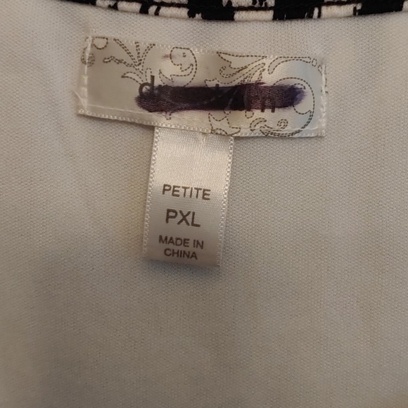 Dressbarn Black And White Sleeveless Ruffle Tank Top Petite Shirt Size XL - Picture 2 of 7